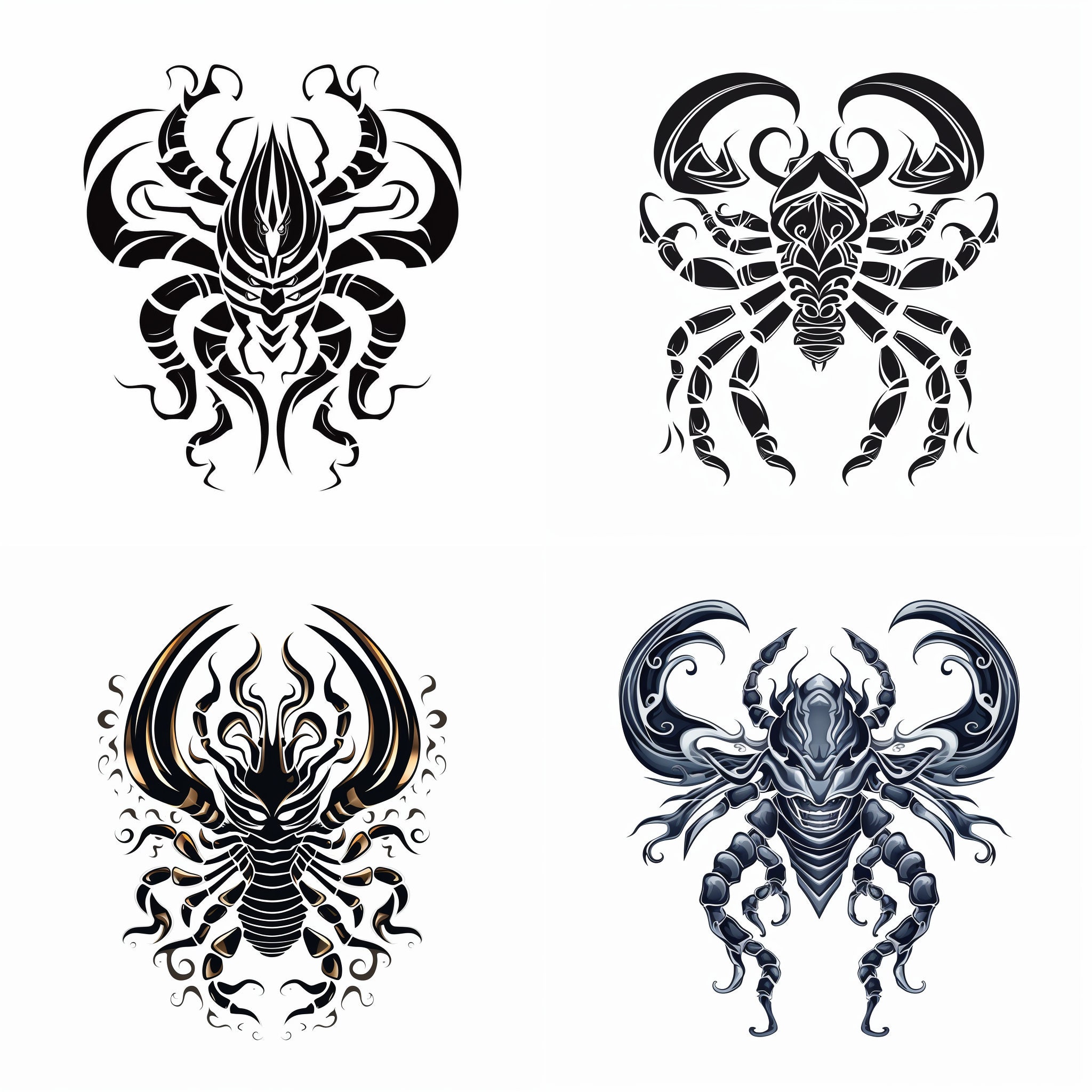 Black Realistic Scorpion Tribal Dragon Temporary Tattoos Men - Temu