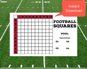 Super Bowl Squares Template Printable 2025 Super Bowl Pool Squares ...