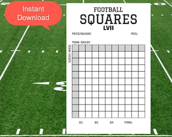 Super Bowl Squares Template Printable | 2026 Super Bowl Football Pool Squares | Kansas City Chiefs & Philadelphia Eagles + Grid Rules