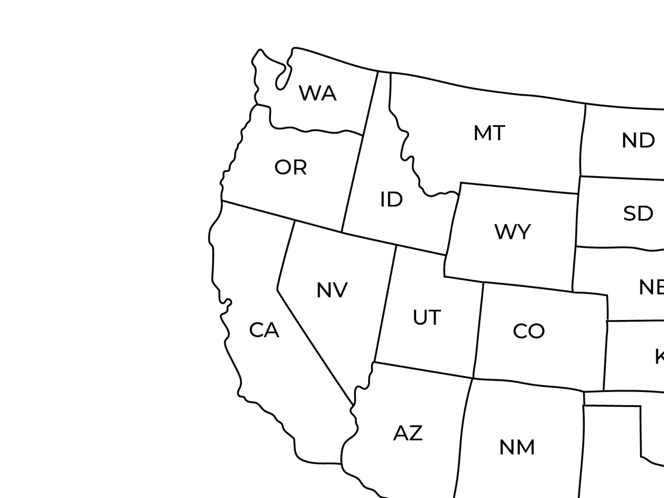 Mapa Del Este De Estados Unidos Rellenado En Blanco