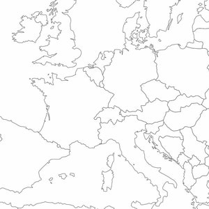 Digital Europe Map of European Countries Printable Download, Map of Eastern Europe, Map of Western Europe Stretch Mapping Countries image 4