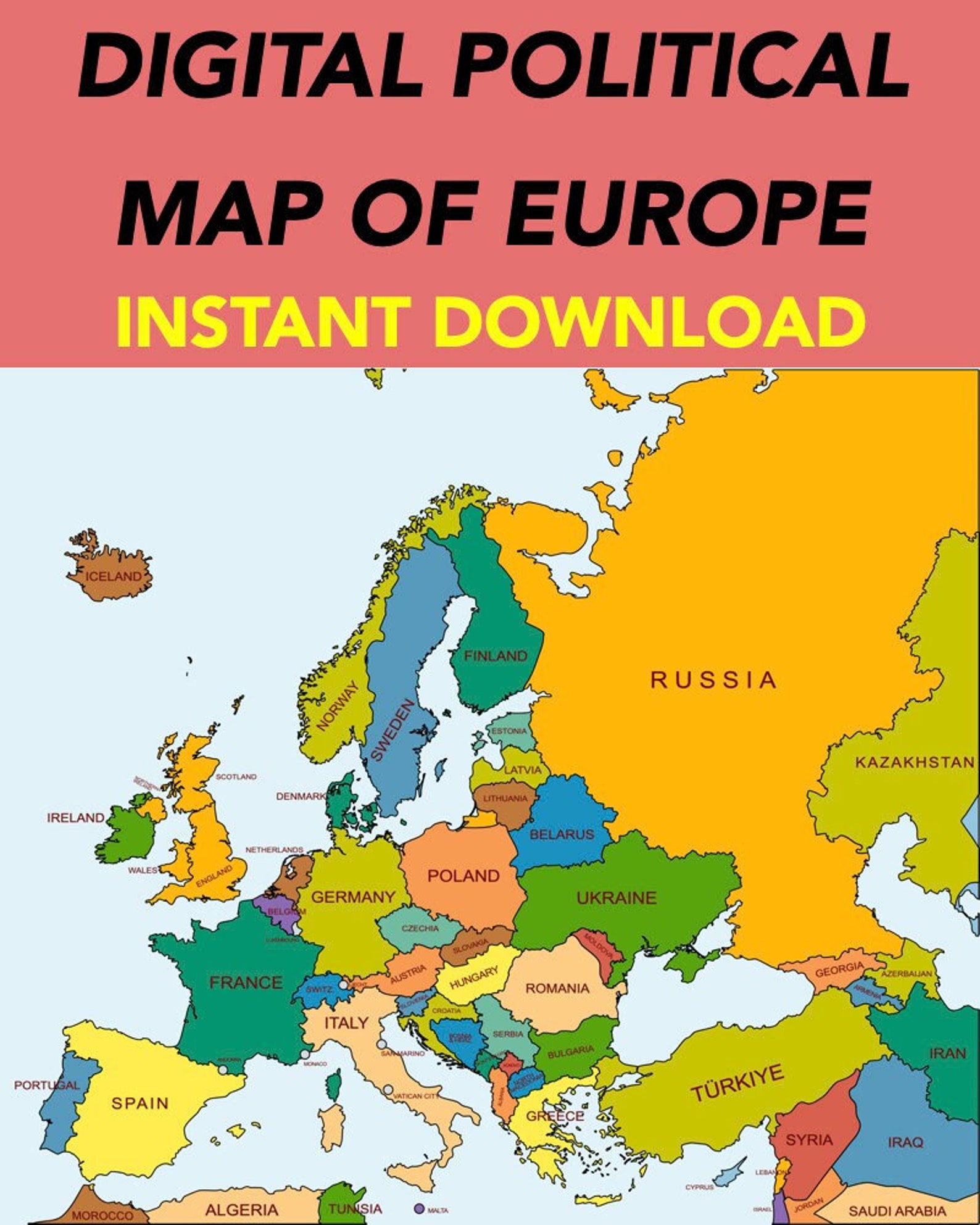 Political Map of Europe, Map of European Countries Download, Map of