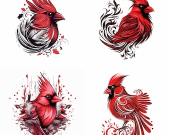 Kardinal Tattoo | Kardinal Tattoo Klein | Tattoo Blitz Digital Download | Kleine Kardinal Tattoos | Mini Kleines Kardinal Tattoo