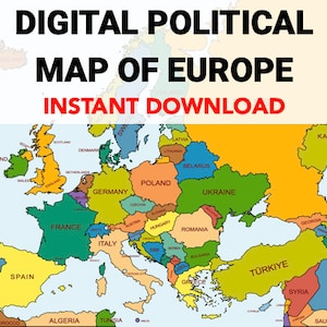 Western Europe Political Map Printable | European Map Labeled Countries