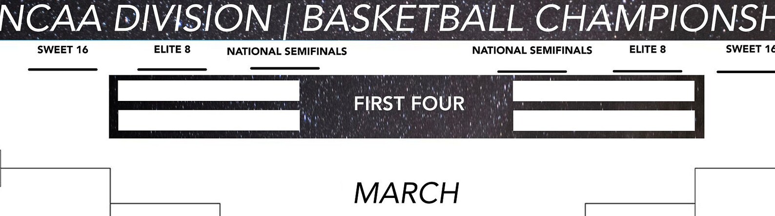 NCAA March Madness Men's Bracket Printable Tournament NCAA March ...