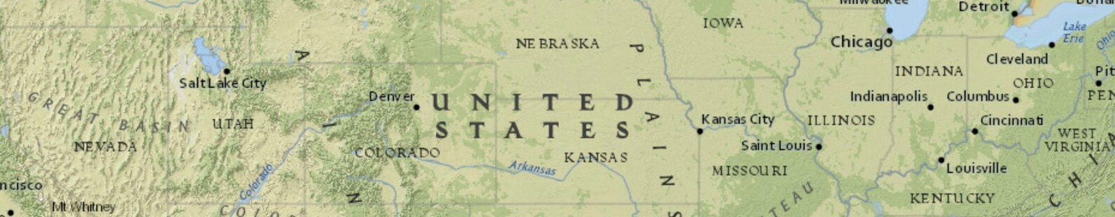 Topographic Map of the United States Map America Map of the USA ...