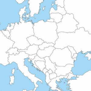 Digital Europe Map of European Countries Printable Download, Map of Eastern Europe, Map of Western Europe Stretch Mapping Countries image 5