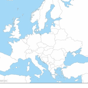 Digital Europe Map of European Countries Printable Download, Map of Eastern Europe, Map of Western Europe Stretch Mapping Countries image 10