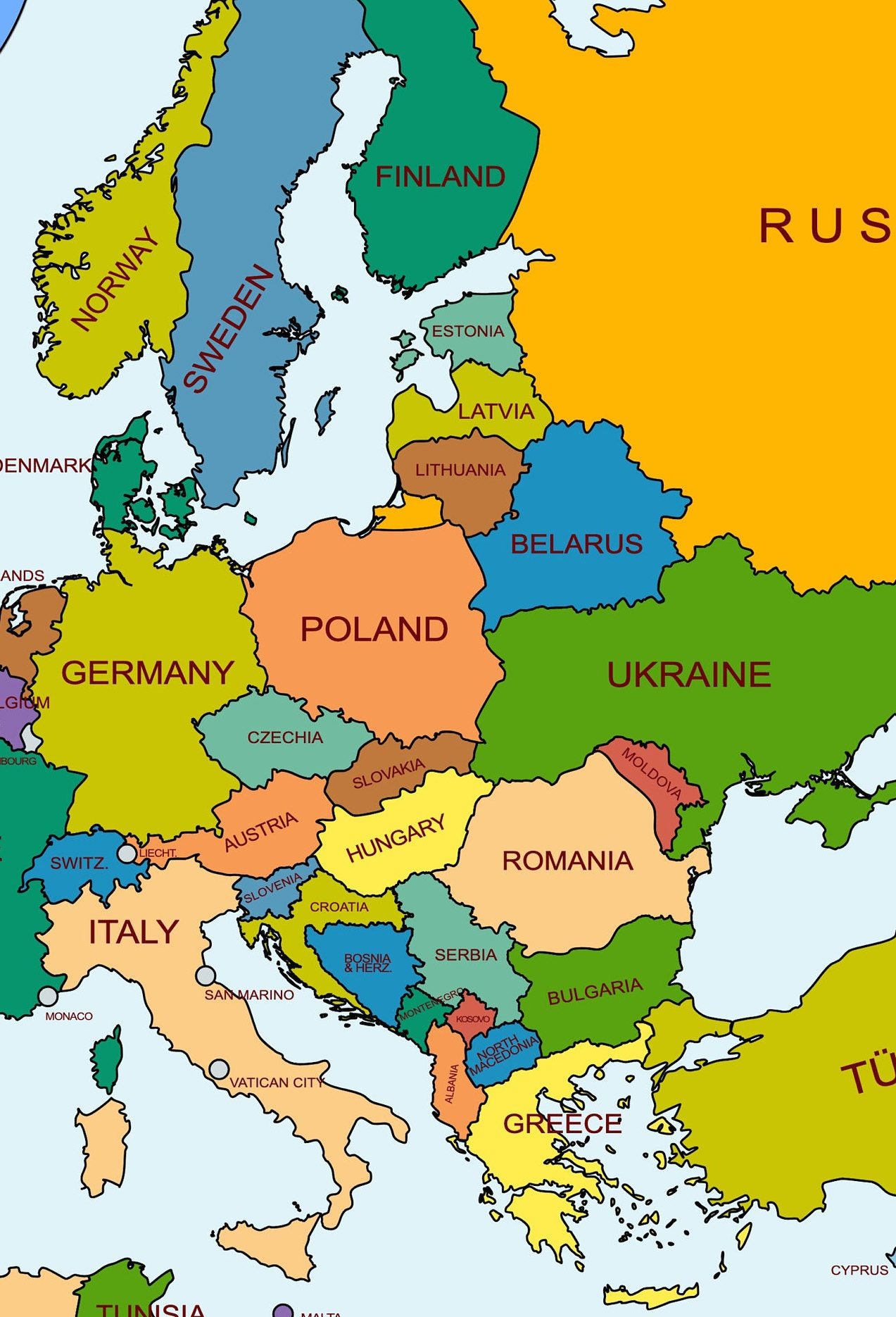 Digital Political Map Of Europe Printable European Map Download Map Il Fullxfull.5720481722 Ntza