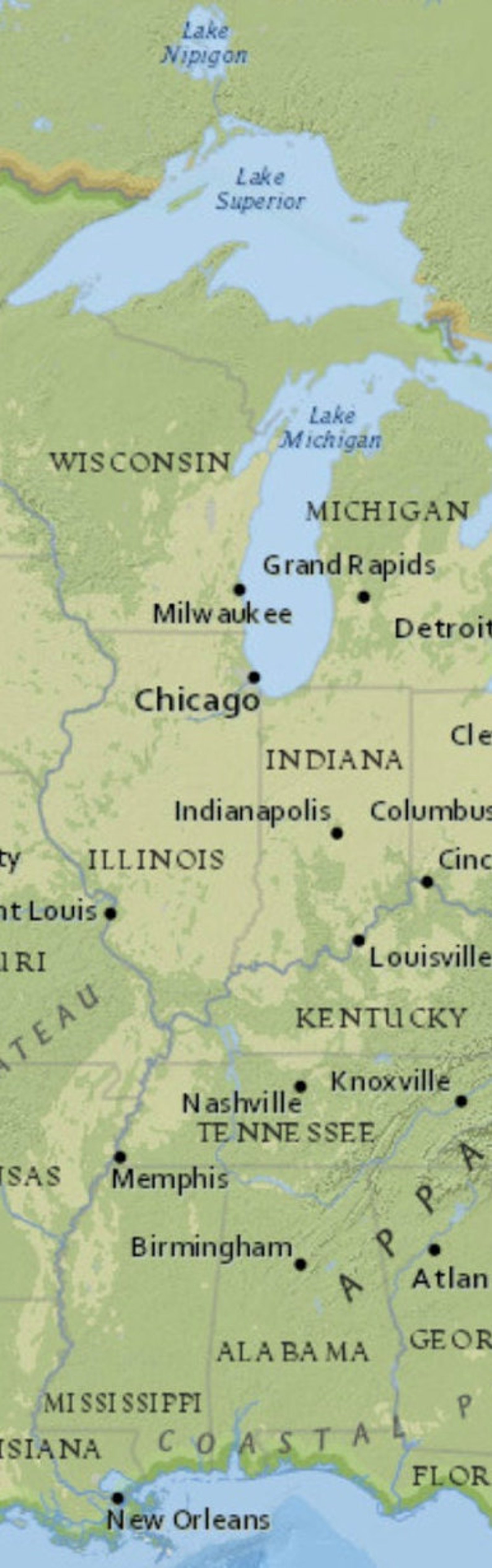 Topographic Map of the United States Map America Map of the USA ...