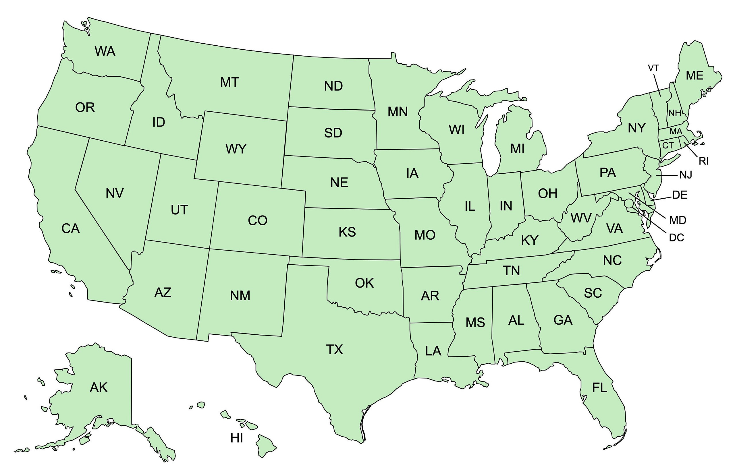 Green Map Of East Coast USA Map Of The United States Printable Il Fullxfull.5352609179 Nu9h