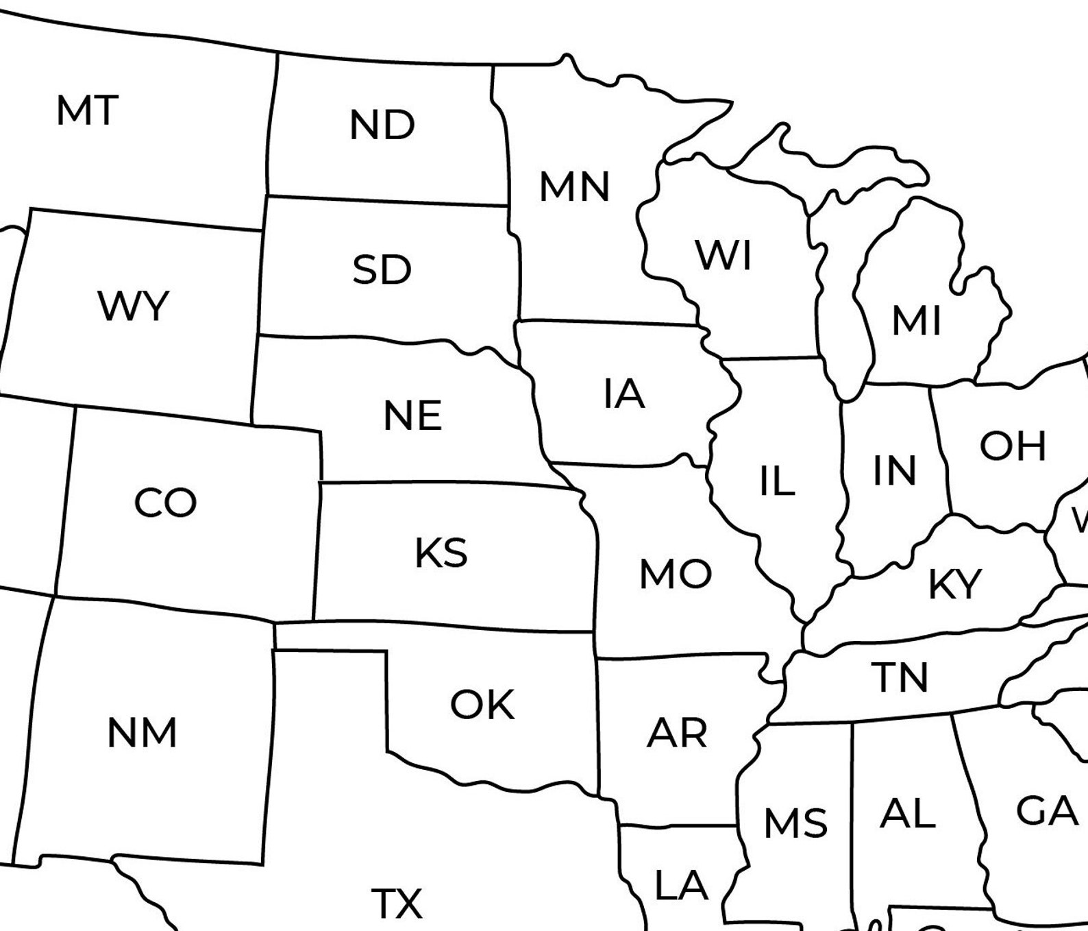 Map of usa printable usa map printable printable usa map etsy