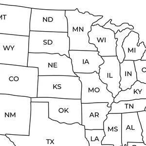Map of USA Printable USA Map Printable Printable Usa Map - Etsy