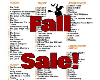 Must See Halloween Movie Checklist - Halloween JPEG, PNG, Downloadable, Printable