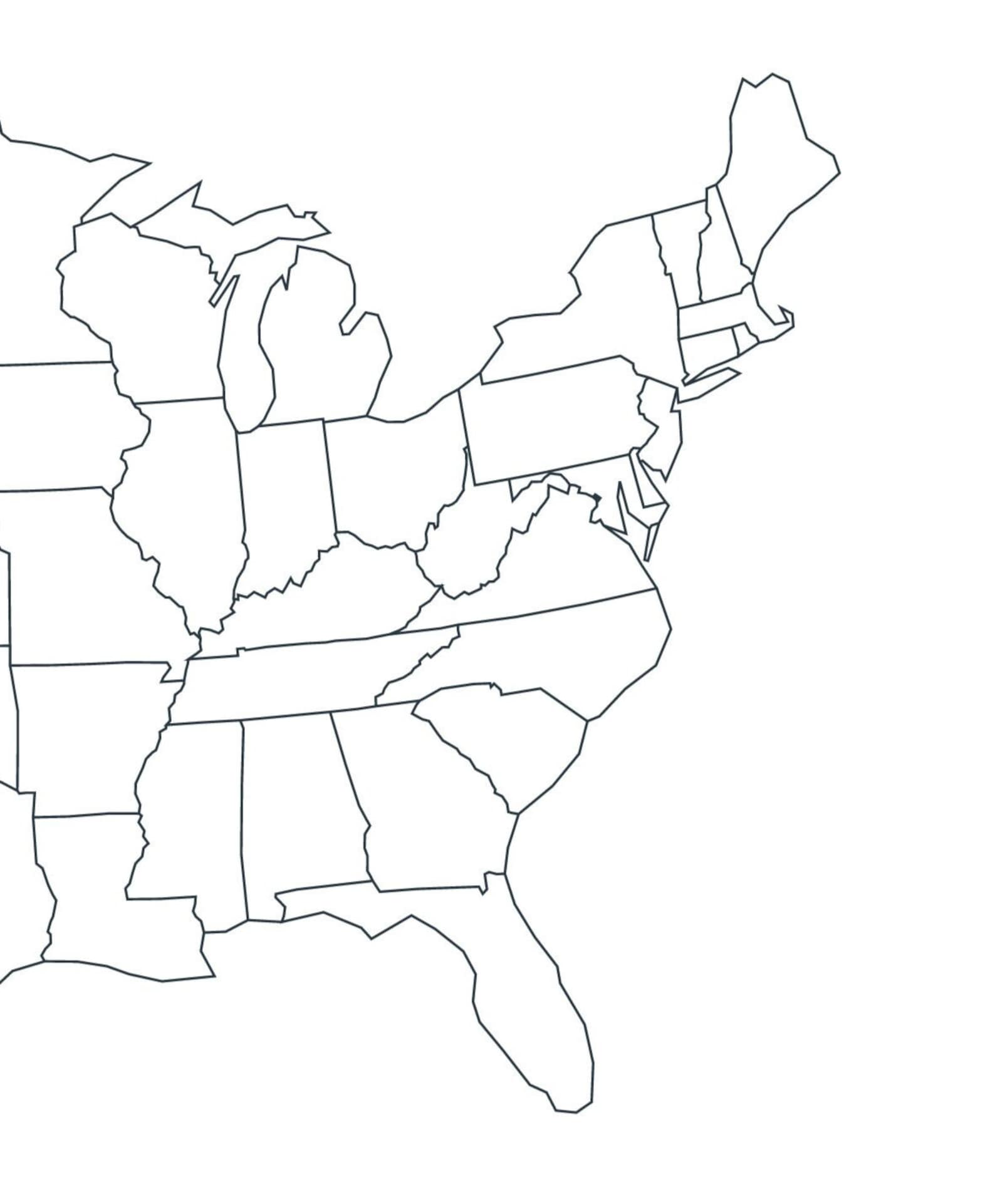 United States Blank Map Unlabeled Map of USA Outline Printable Etsy