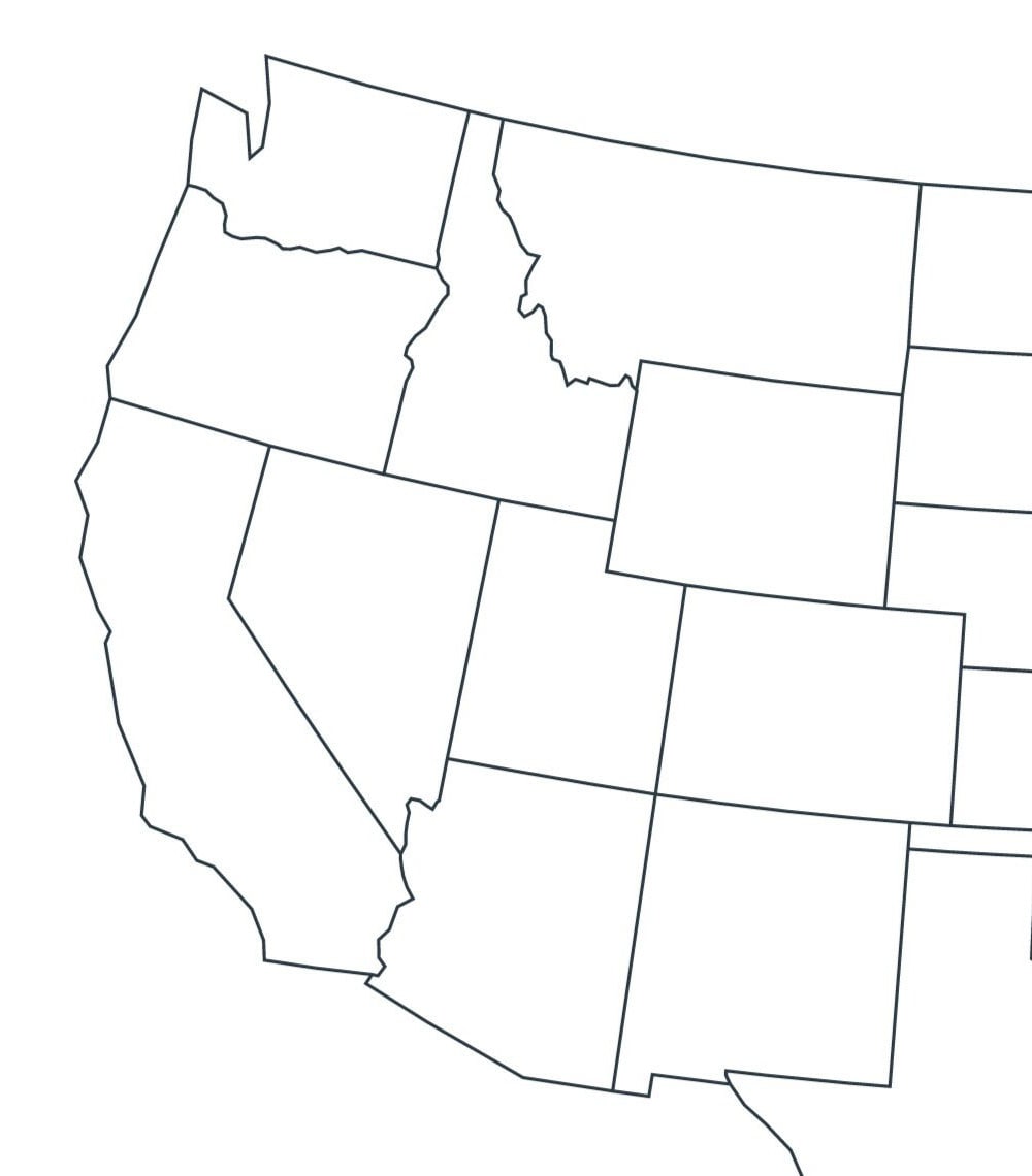 Mapa De Estados Unidos En Blanco Para Rellenar En Formato Grande Mapas