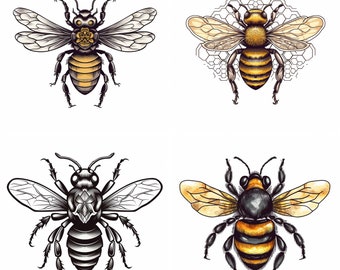 Niedliches Hummel Tattoo Design | Hummel Tattoo | Einfache Hummel Tattoo | Tattoo Flash digitaler Download