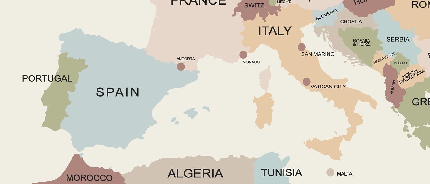 ヨーロッパ地図 ヨーロッパ大陸地図 国別 世界地図 - ヨーロッパ壁画 - ヨーロッパ旅行地図 - 大型ヨーロッパ地図 - 日本