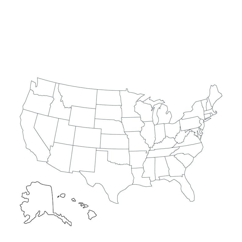 United States Blank Map Unlabeled - Il 794xN.5715008666 Fe0g