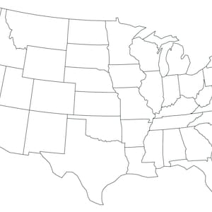 Karte der Vereinigten Staaten, Karte der USA, leere Karte von Nordamerika, Umriss USA-Karte, Karte der USA-Karte druckbar, Karte der USA