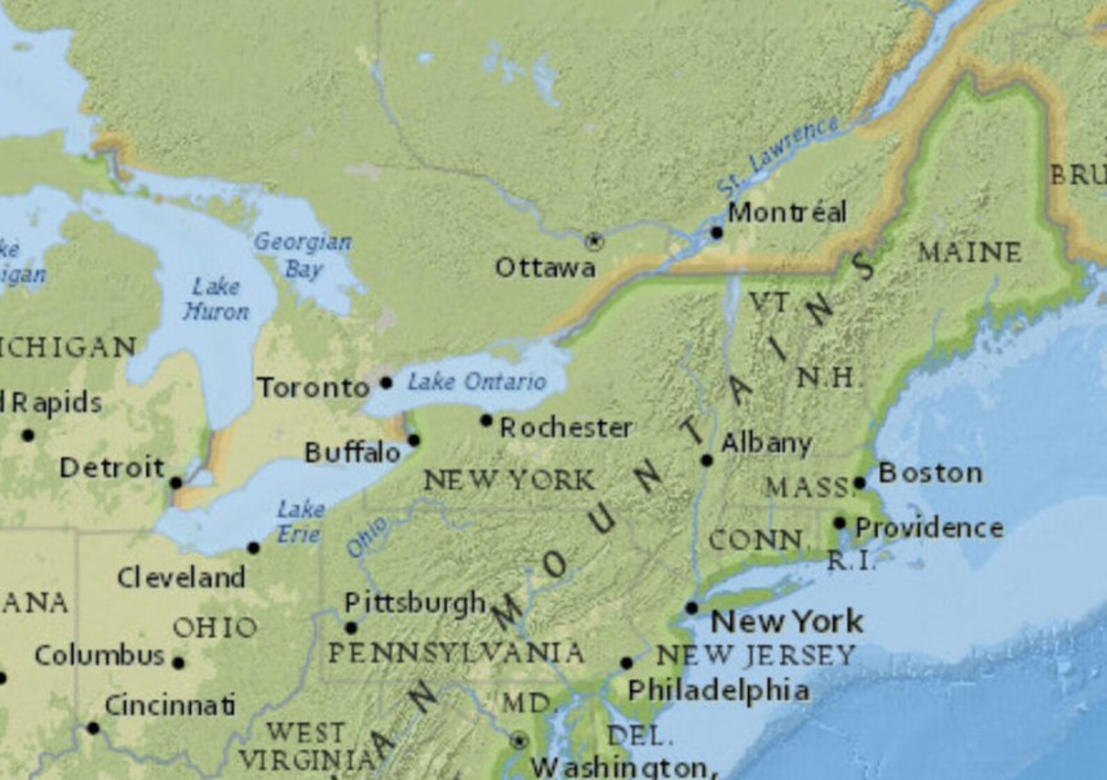 Topographic Map of the United States Map | America Map of the USA ...
