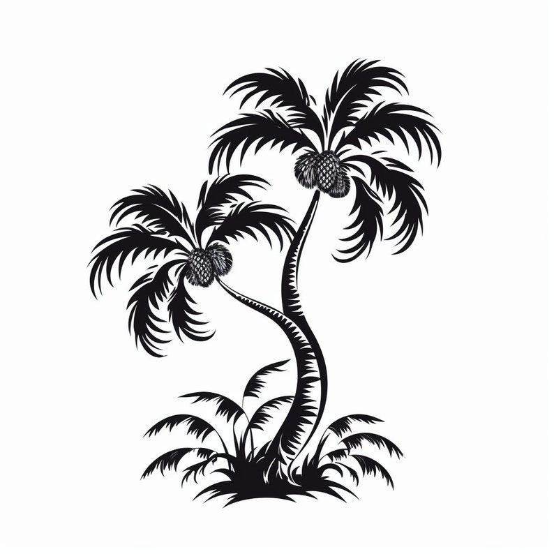 Small Palm Tree Tattoos Minimalist Palm Tree Tattoo Tattoo Flash Digital Download Simple Palm ...