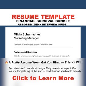 Ultimate Resume Template + Job Interview & Career Toolkit | Ats ...