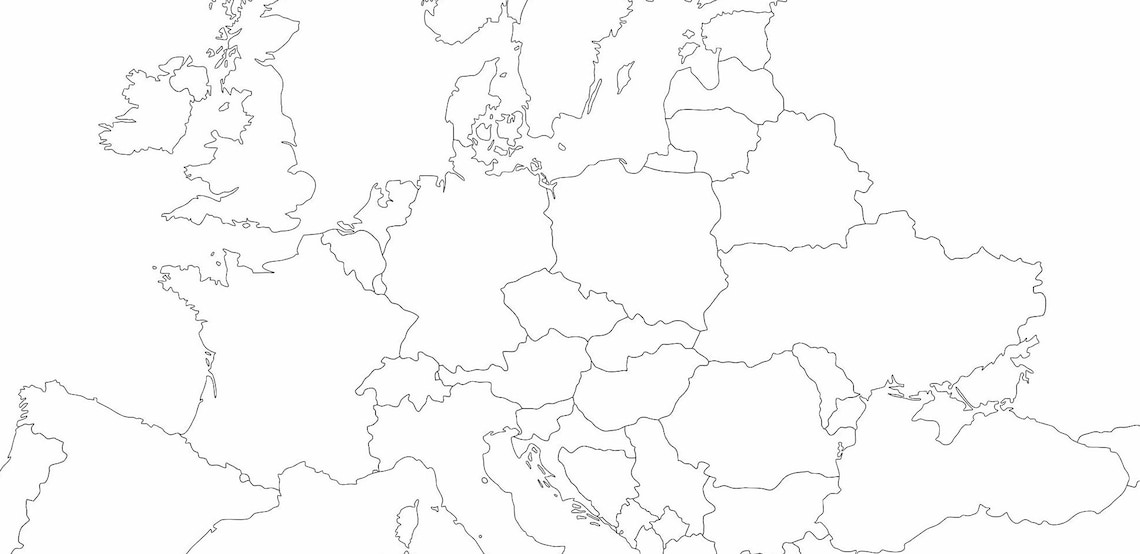 Digitale Europa Karte der europäischen Länder zum ausdrucken, Karte von