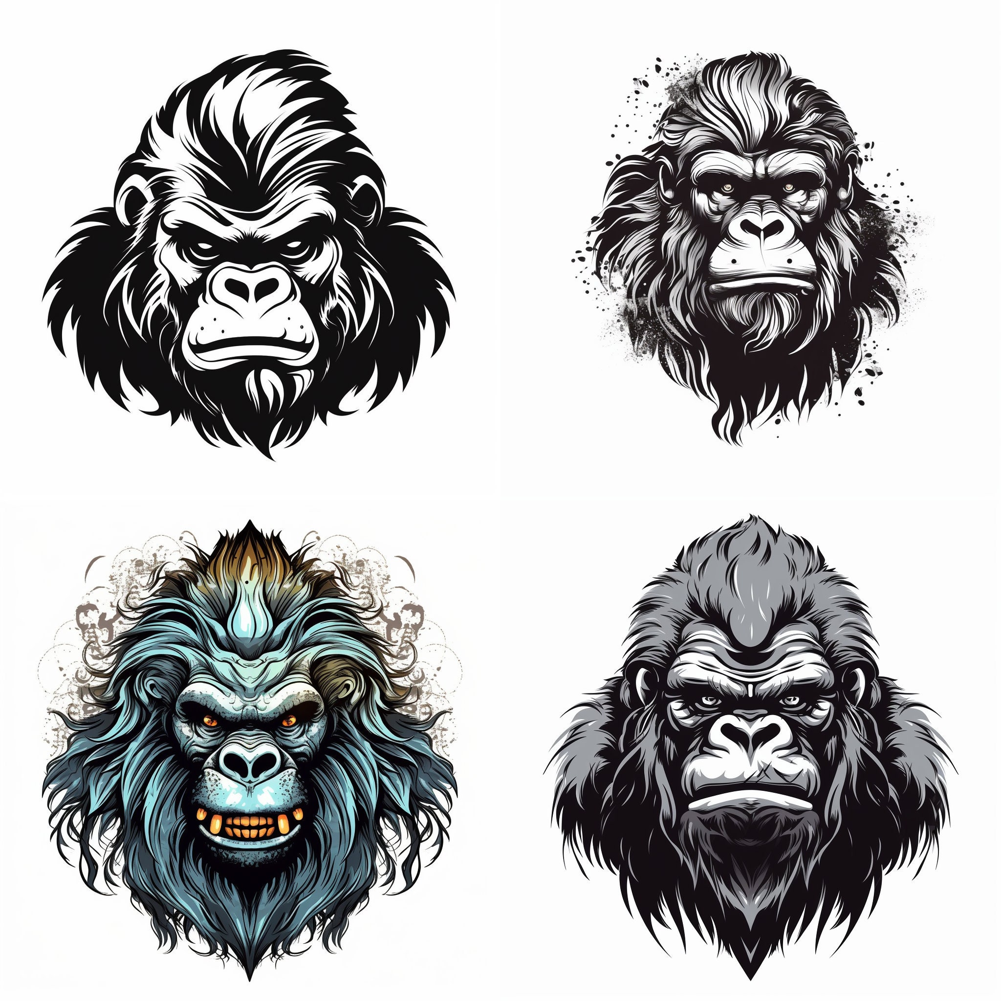 Gorilla Tattoo - Etsy Australia