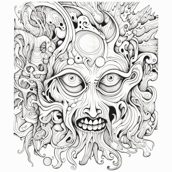Psychedelic Coloring Book: Trippy Coloring Pages for Adult Stoner, Hippy  and Pothead