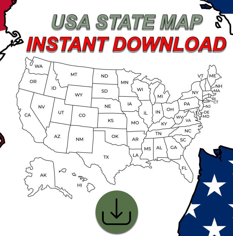 Black and White Map of North America - Il Fullxfull.5746798972 22xq 