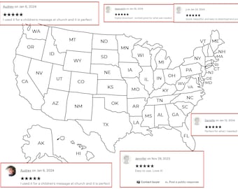 US State Map With State Names | Printable United States
