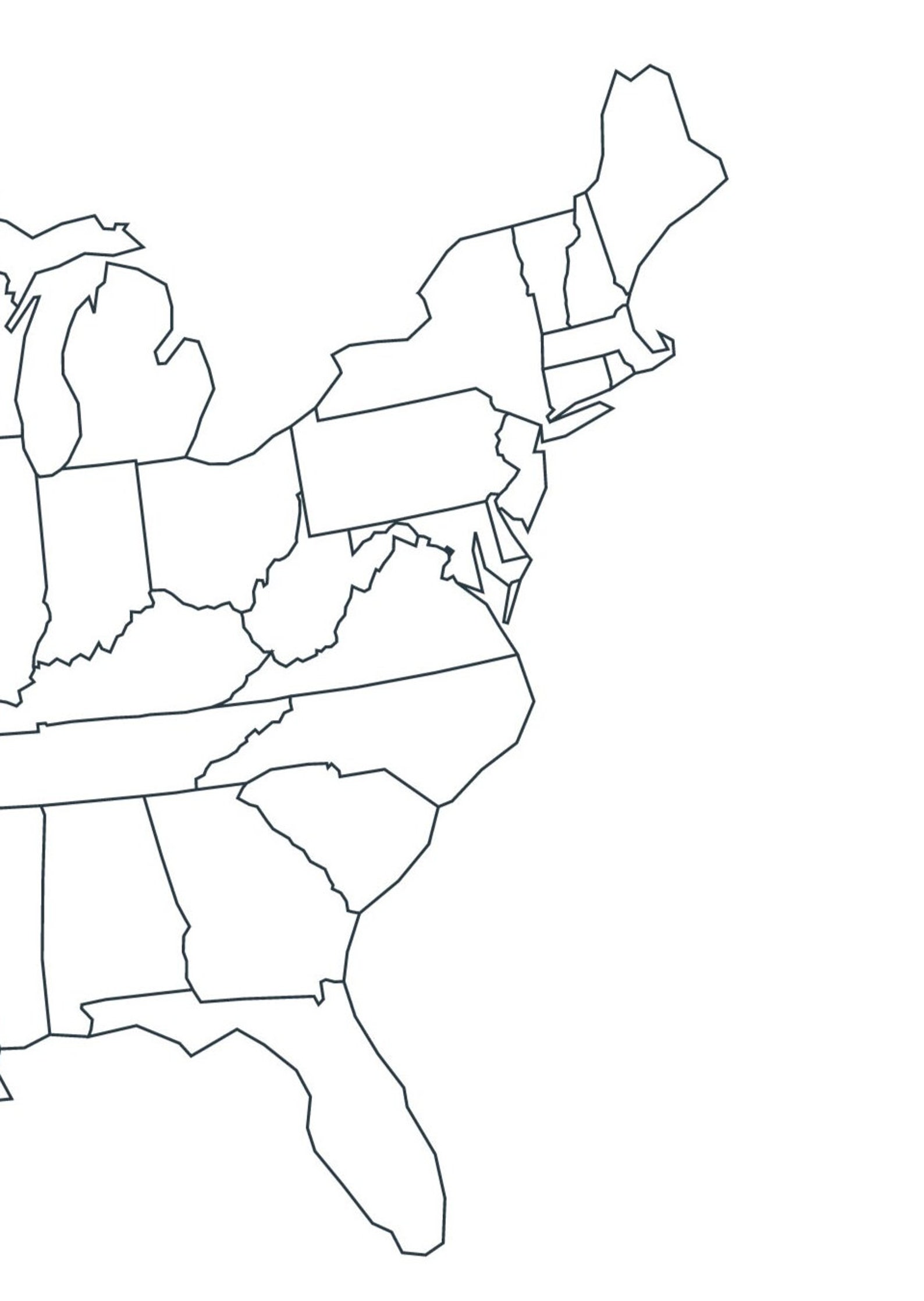 US States Quiz 50 States Quiz Map Printable Outline Comes With Labeled