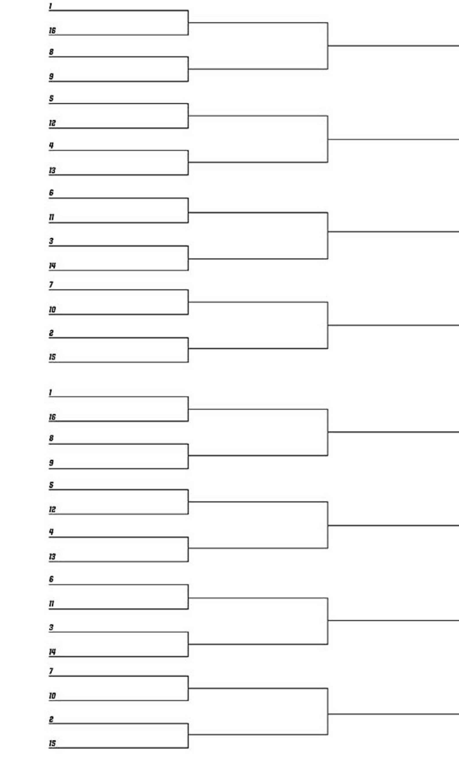 NCAA March Madness Men's Bracket Printable Tournament NCAA March