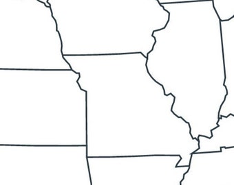 Para Llenar El Mapa En Blanco De Los Estados Unidos Del Centro Norte