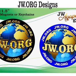 JW Gifts / JW.ORG/ 1.5&quot; pin magnet keychain/2 globe designs/jw.org/baptism/jw gifts ministry/best life ever