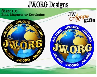 JW.ORG Globe Pin, Magnet, or Keychain - 1.5"