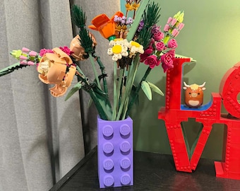GRÖSSER-LEGO-inspirierte Blumenvase - Moderner Ausstellungsblock für größere Blumenstrauß-Sets