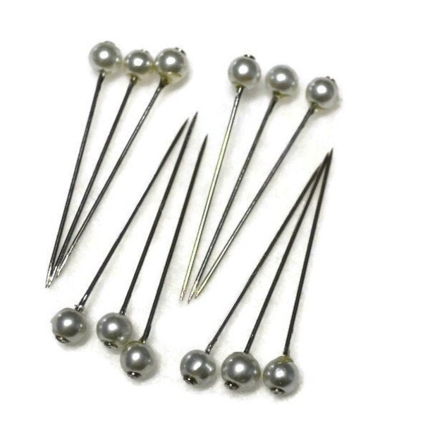 Pearl Head Pins Etsy