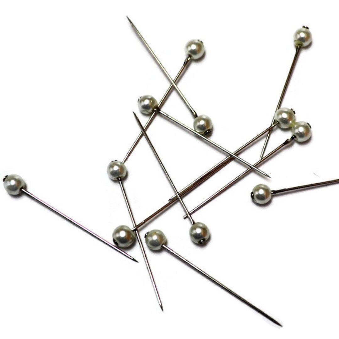 White Glass Head Straight Pins - Etsy