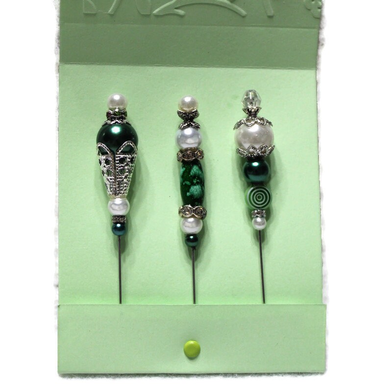 Dark Green Pincushion Pins Decorative Pins for Crafting Etsy