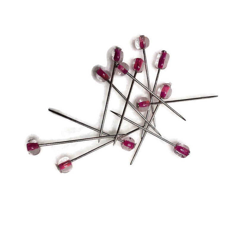 Striped Glass Head Straight Pins Choice Etsy