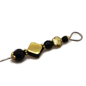 Gold and Black laying tool for needlepoint - Beaded quilting stiletto