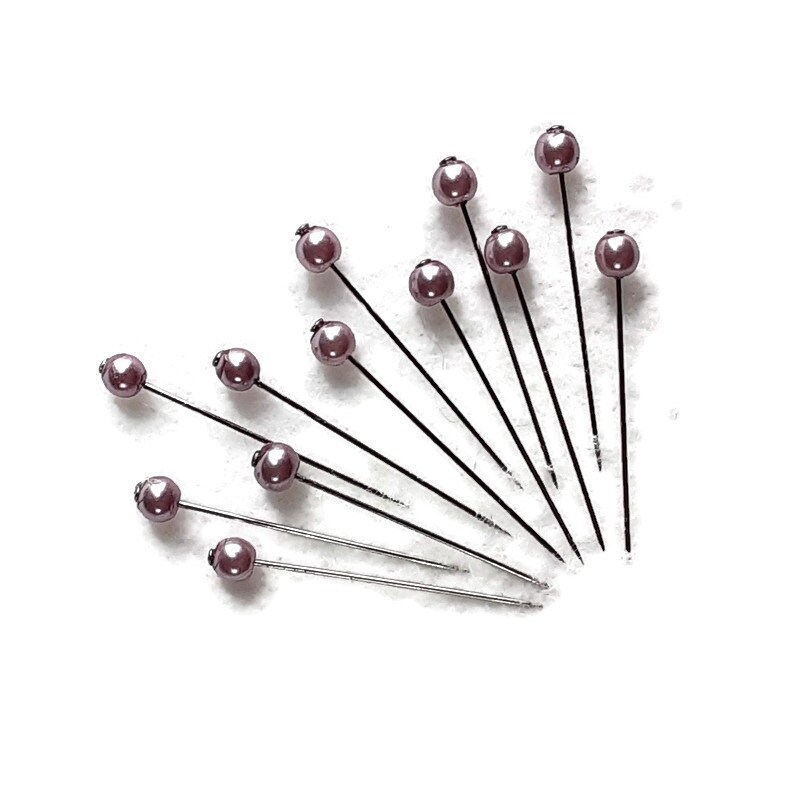 Lavender Glass Head Straight Pins Set of 12 or 24 - Etsy