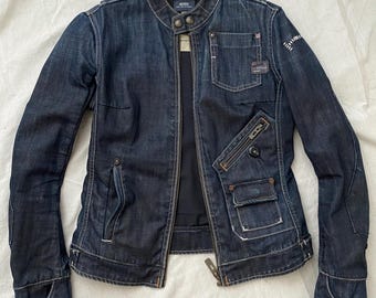 G-Star Raw ダークウォッシュデニムモーターサイクルジャケット サイズS