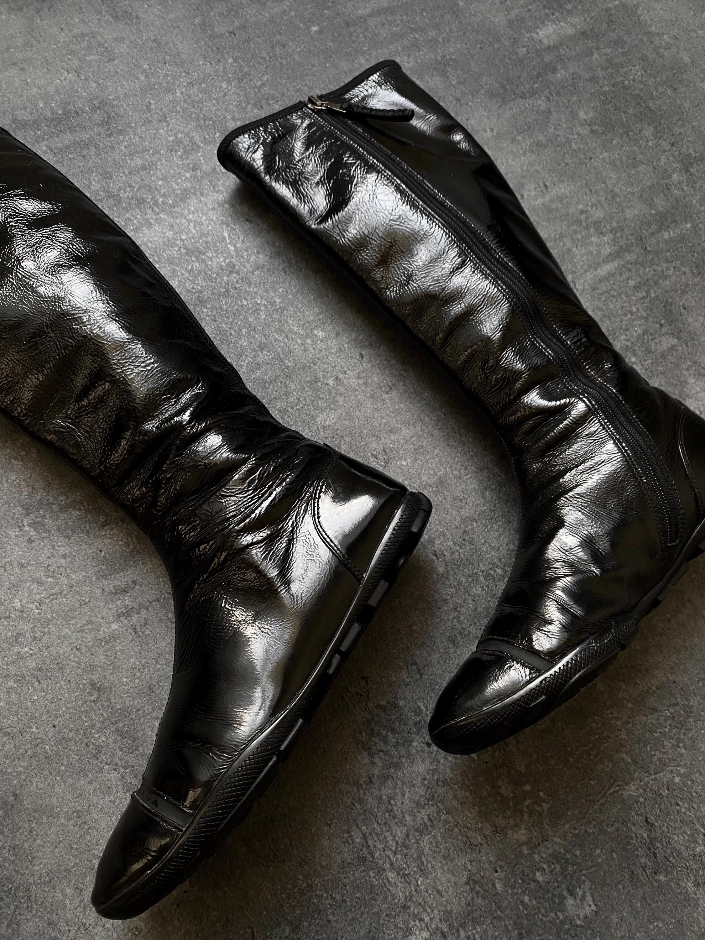 靴 90s 00s PRADA leatherboots archive PRADA SPORT 90s Archive Long Boots Black Leather Size 36 | eBay