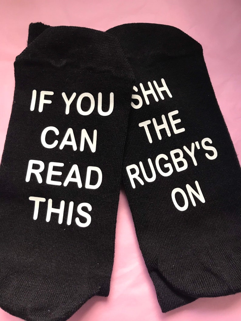 Novelty Sock Gift Shh the Rugbys On. Rugby Fan Socks Rugby Etsy UK