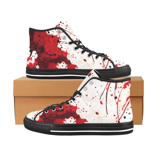 Halloween Blood Spatter Vancouver High Top Canvas Men's / Woman's Shoes