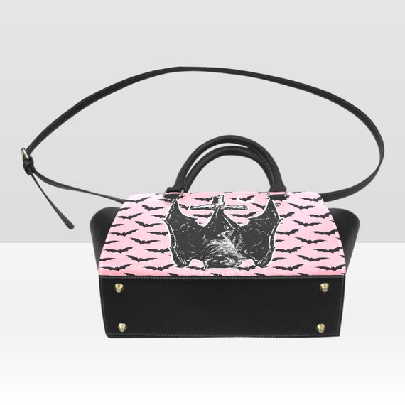 Pastel Goth Pink and Black Bat Shoulder Bag -  Denmark