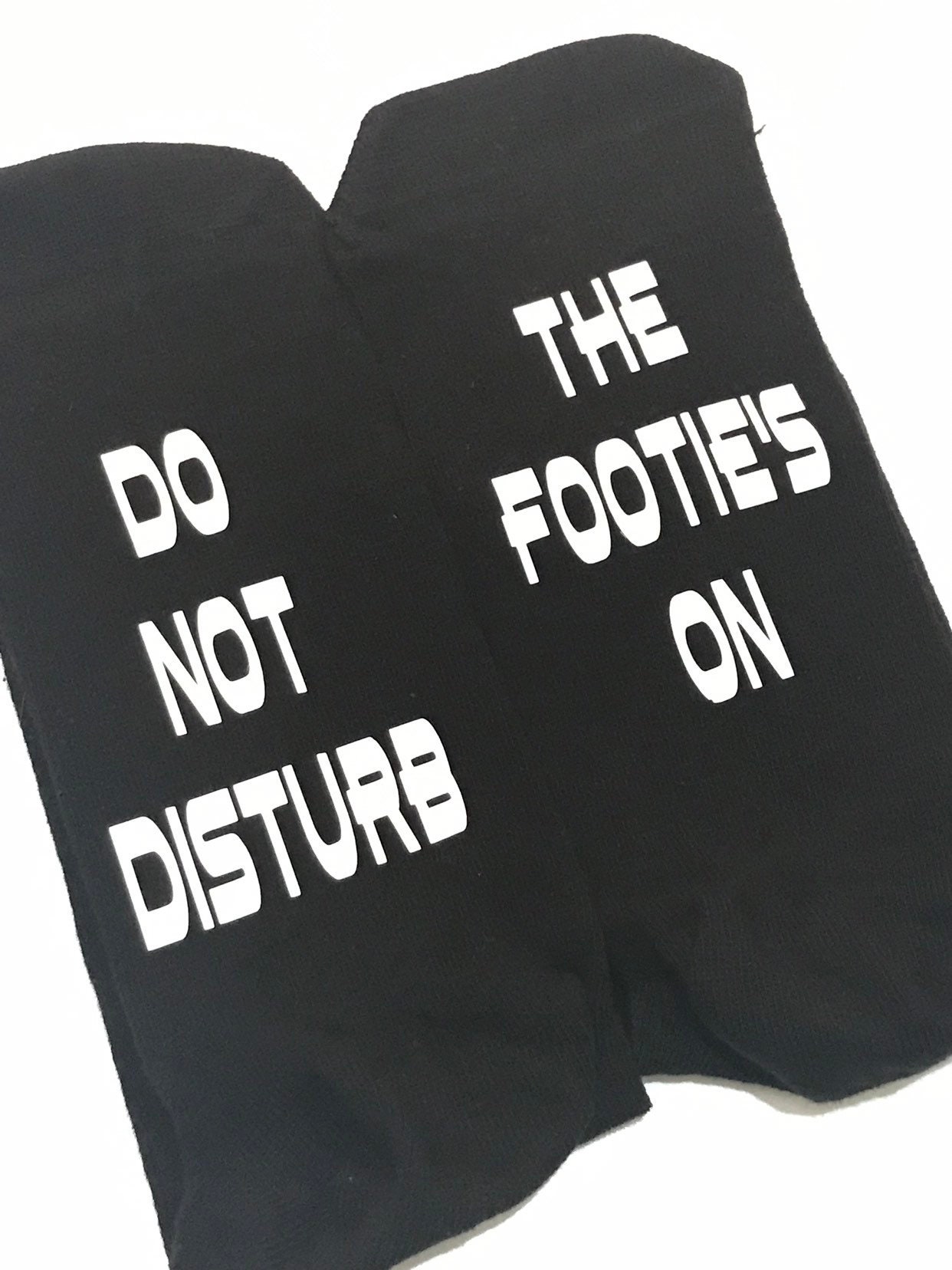 Image of Novelty Sock Gift, Don Not Disturb The Footies On, Football Fan Gift